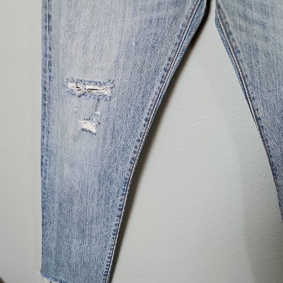 Levis 501 CT Size 27 Destroyed Distressed Indie Grunge Trendy Light Blue Jeans - Picture 3 of 14